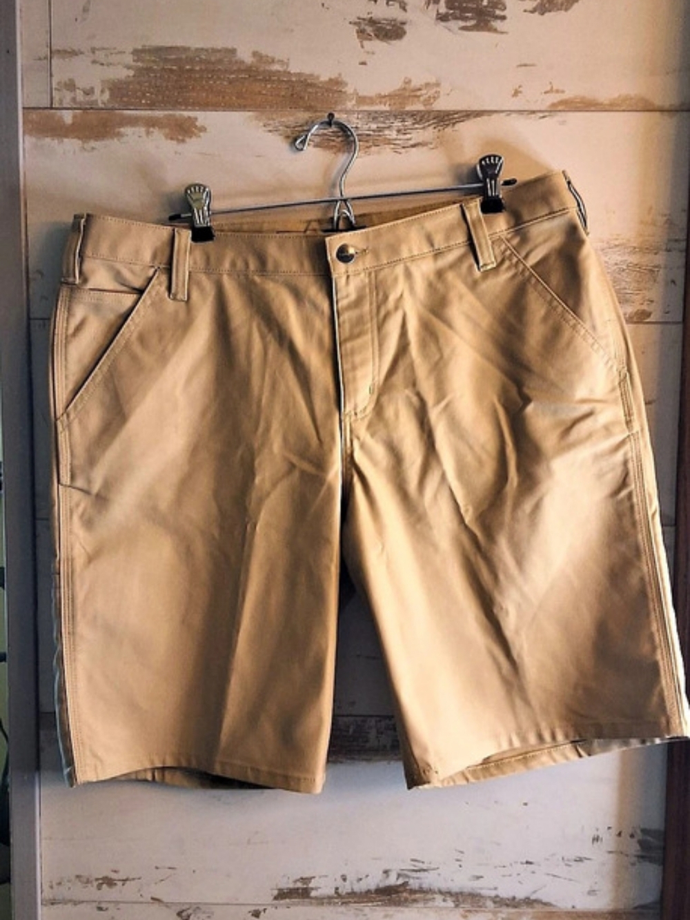 Carhartt Women's Canvas Work Short Shorts Brown Size 16 Loose Fit